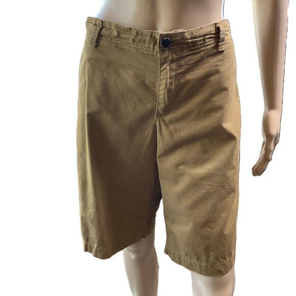 Old Navy Brown Button Closure Belt Loops Khaki Preppy Light Academia Shorts 14 - Picture 1 of 16